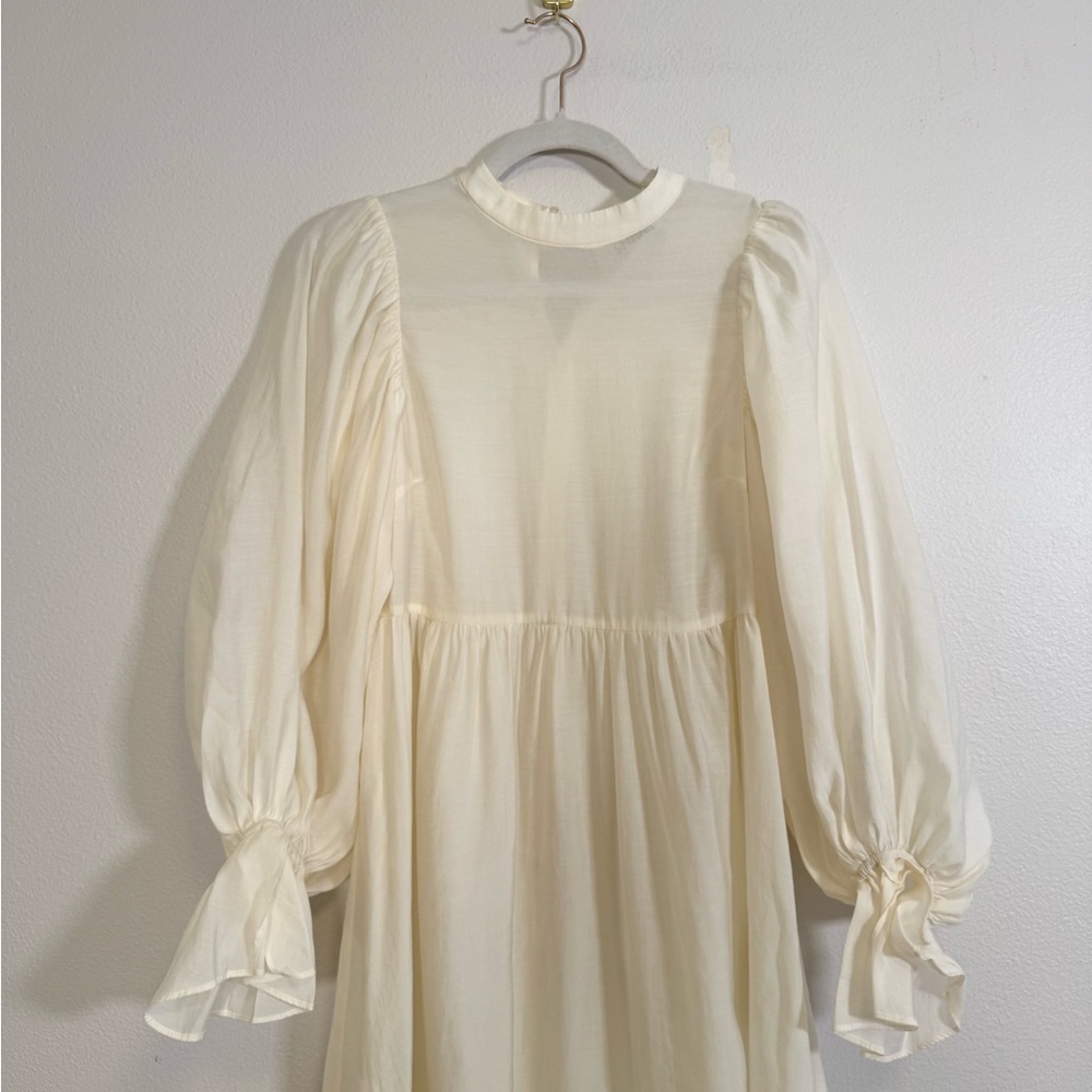 SNIDEL Dress Ivory Bell Sleeve Romantic Victorian Peasant Dress Women’s Sz OS - Picture 2 of 11